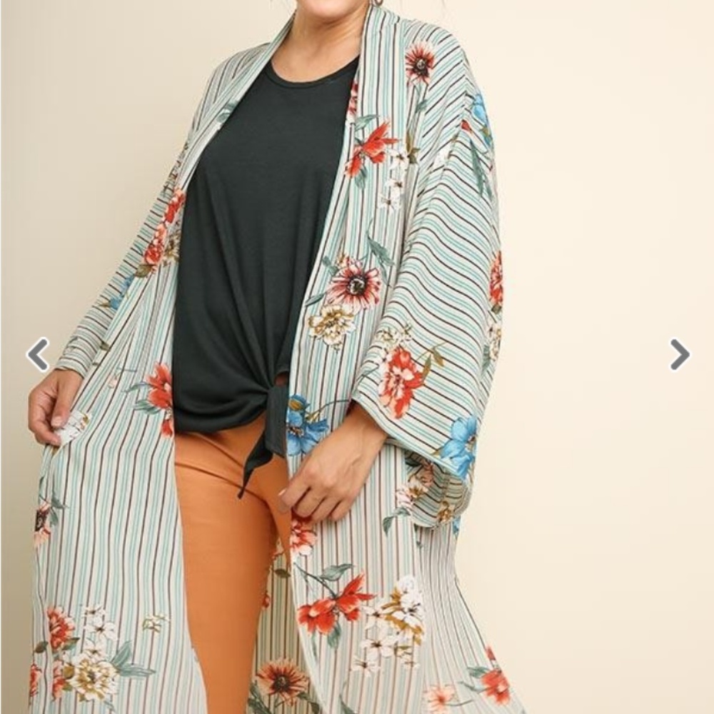 Open front long kimono